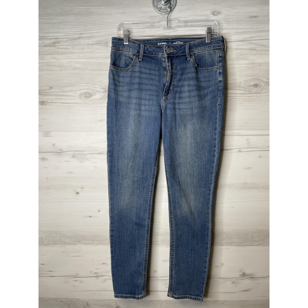 Old Navy Jeans Womens 8 Blue High-Rise Super Skinny Stretch‎ Denim Classic Style